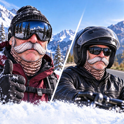 Funny Fleece Fake Face Ski Mask Old Man Riding Full Cover Balaclava