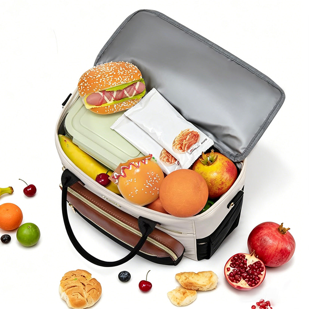 Insulated Lunch Bag Double Layer Leakproof Cooler Tote for Work