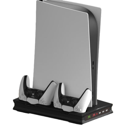 For PS5 Stand Cooling Fan with Dual Controller Charging Station Black
