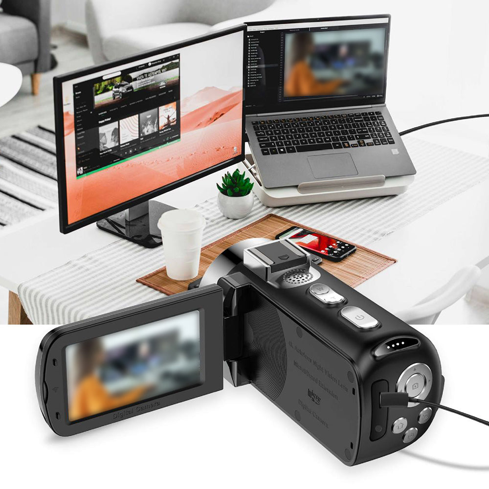 4K 64MP Video Camcorder with 28X Digital Zoom Vlogging Camera for YouTube Style 1