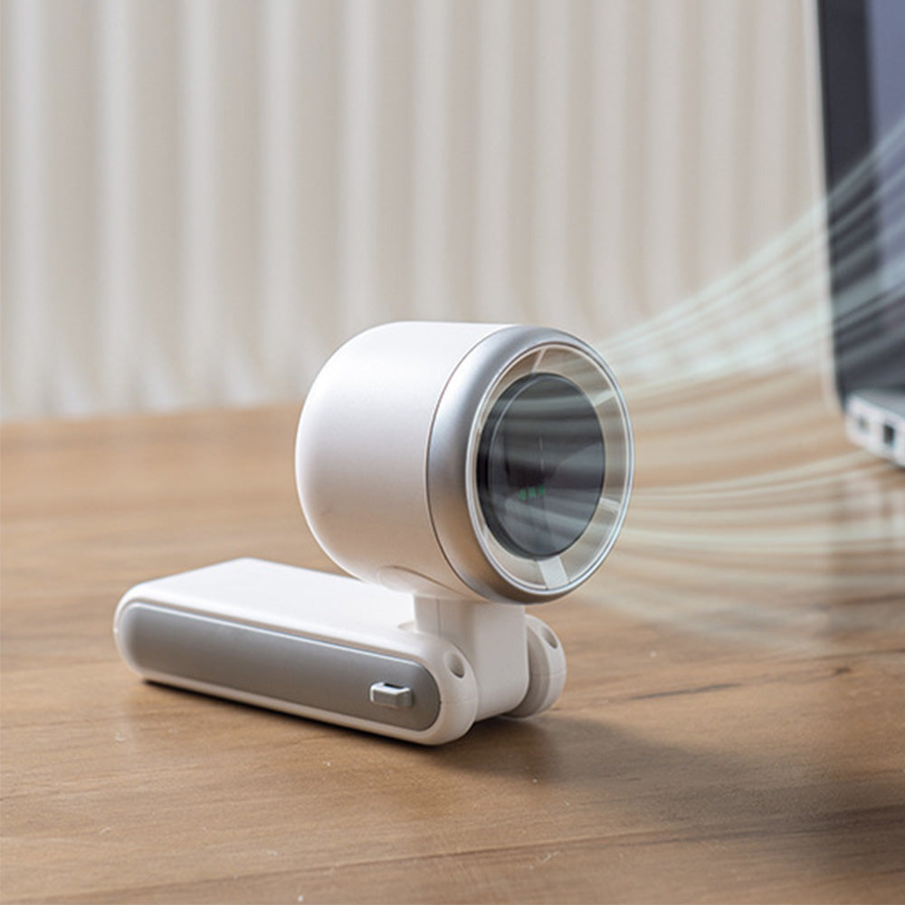 Portable Handheld Turbo Fan with 5-Speed Settings Mini Travel Fan for Beach and Outdoor Use White