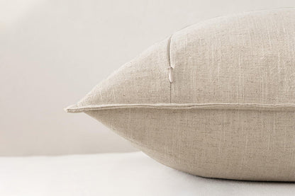 4Pcs Linen Plain Solid Colour Cushion Cover Decorative Pillow Case-Khaki