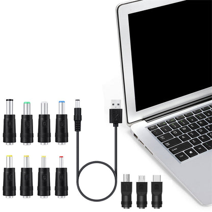 USB to DC 5V Cable 5.5x2.1mm with 11 Connectors