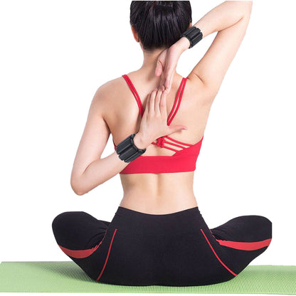 Pair of Adjustable Wrist Ankle Weights Unisex Strength Training Set Walking Running Gym Black