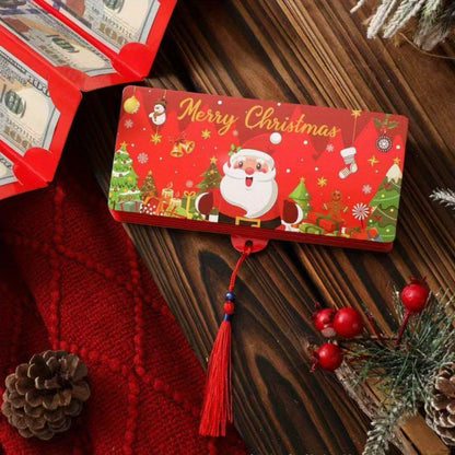 10-Slot Foldable Christmas Red Envelope Holder with Gold Foil Stamping ¨C Holiday Money Gift Envelope Organizer Red