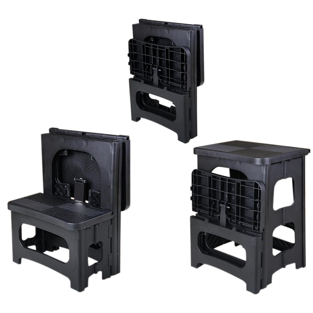 Folding 2-Step Stool Portable Footstool for Kitchen Home Toilet Bedroom Office Bathroom RV