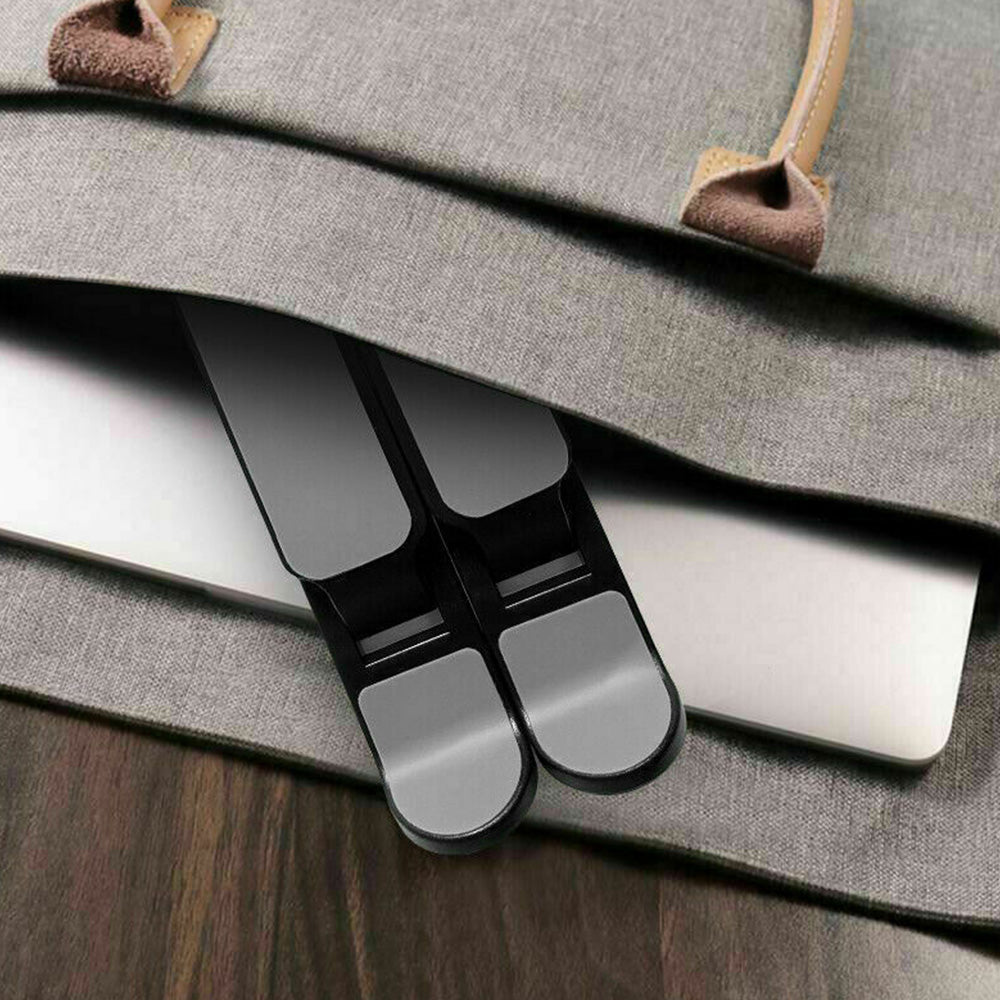 Foldable Aluminum Laptop Stand with Adjustable Height for Desk-Black