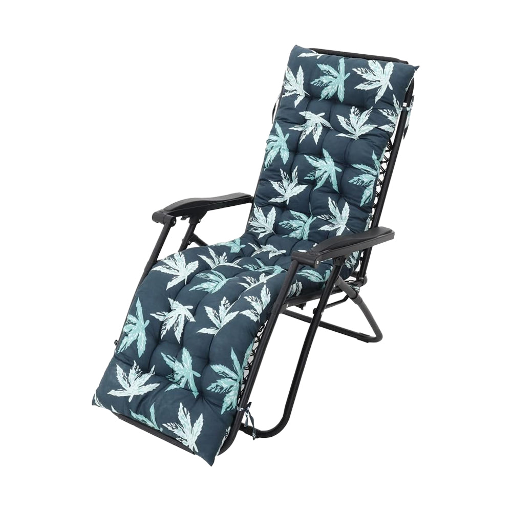 Patio Lounge Chair Cushion Floral Printed Lounger Cushions with Ties Dark Green