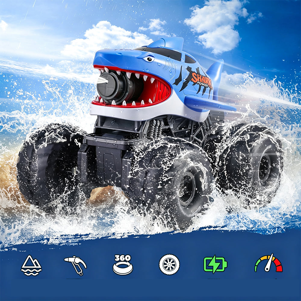 Gesture Sensing Amphibious RC Shark Monster Truck - Blue