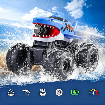Gesture Sensing Amphibious RC Shark Monster Truck - Blue