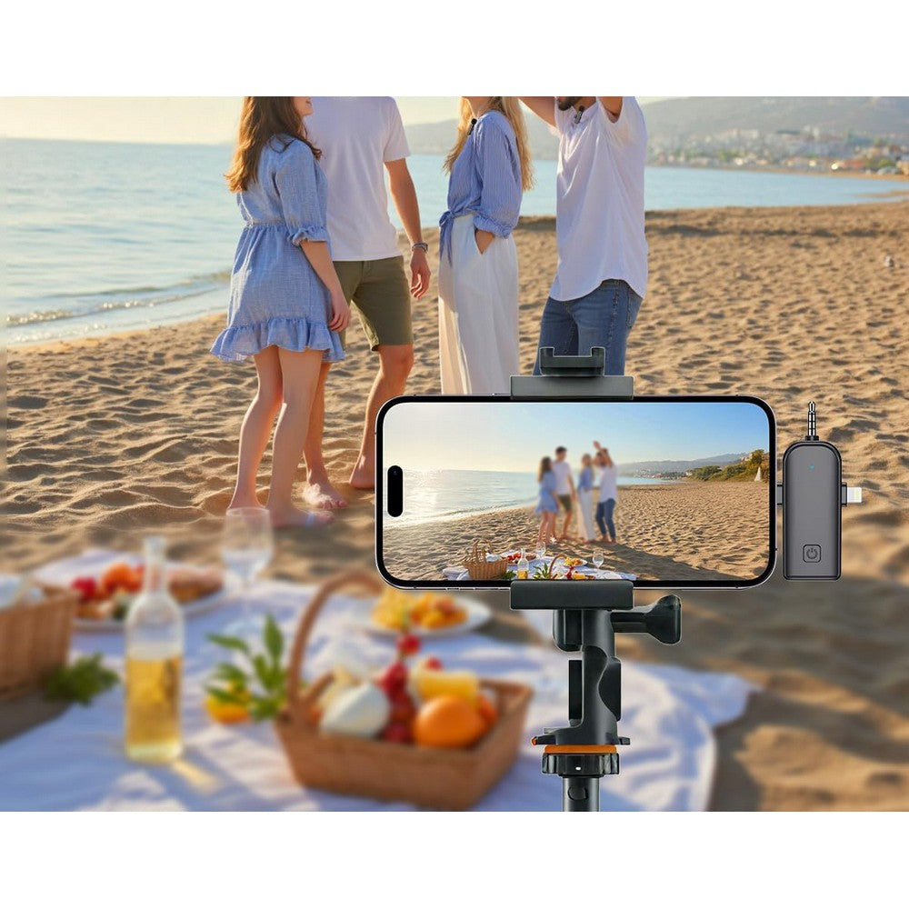 4Pcs Wireless Mini Microphone Lavalier Microphone for iPhone iPad Video Recording