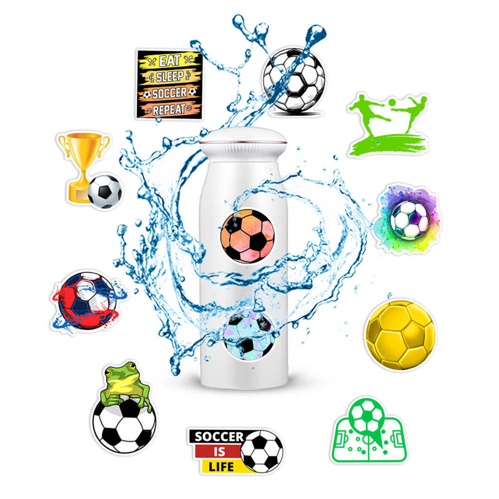 50Pcs Football Theme Sticker Set Water-repellent for Water Bottle Laptop Decoration
