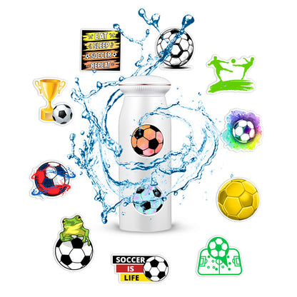 50Pcs Football Theme Sticker Set Water-repellent for Water Bottle Laptop Decoration