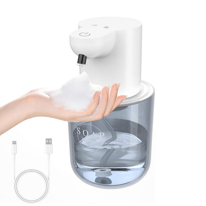Touchless Automatic Electric Foaming Soap Dispenser 4-Level Adjustable Rechargeable Soap Dispenser White