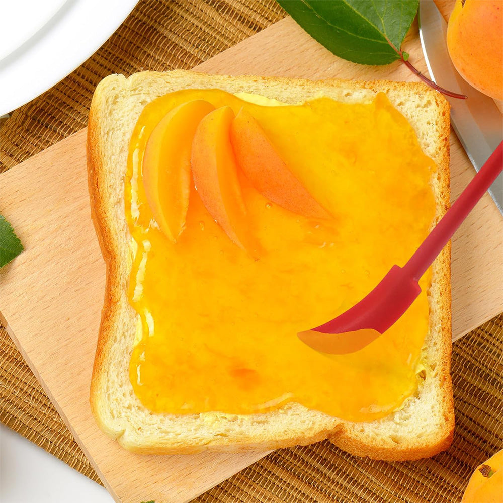 3Pcs Set Mini Silicone Spatula Reusable Cosmetics Splatula Jar Scrapers Red