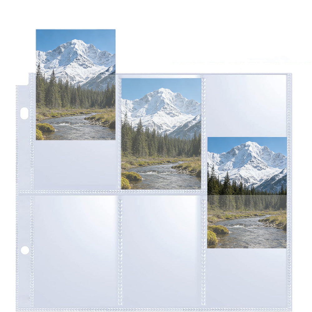 50Pcs 9 Grids Album Baseball Holder Sheets Double Side for Card Sleeves Photos
