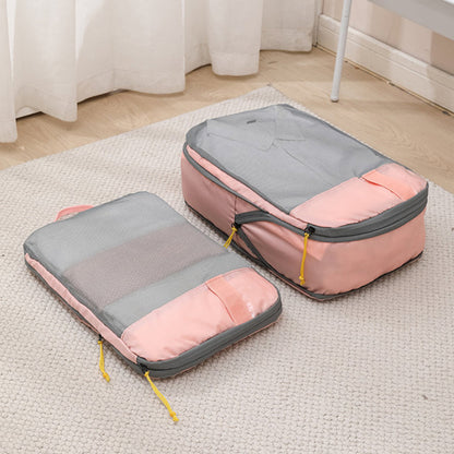 3-Piece Compression Packing Storage Bag Set Travel Accessories Packing Organizers Travel Carry Bags Household Storage Pink