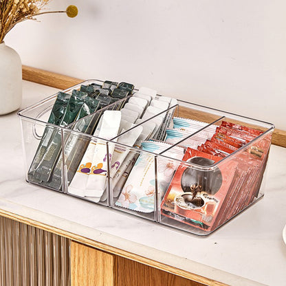 6Pcs Cabinet Organizer Bins with Handle Divided Storage Container for Kitchen