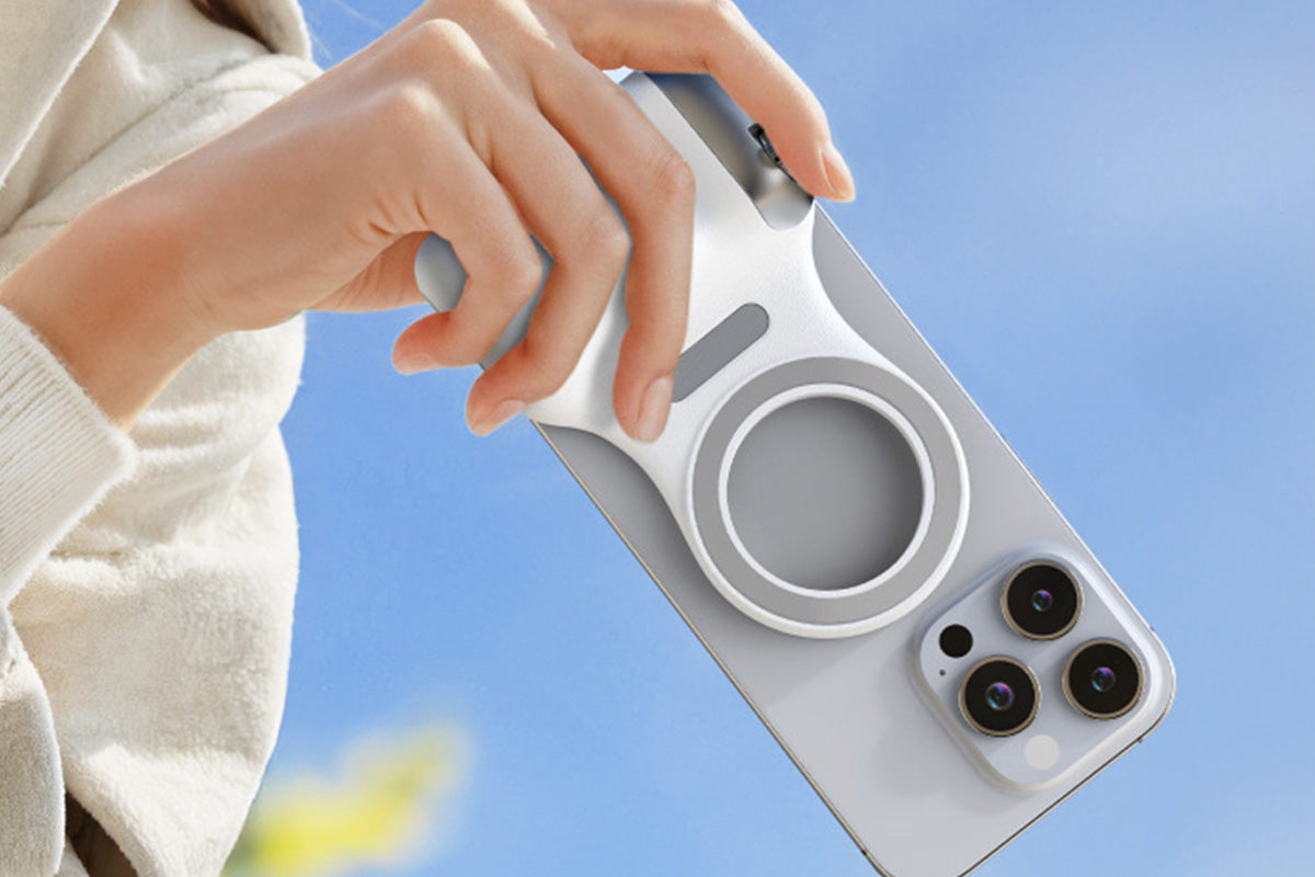 Phone Camera Grip with Selfie Light and Tripod for Photography TikTok-White