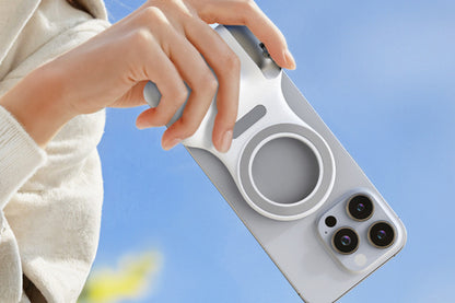 Phone Camera Grip with Selfie Light and Tripod for Photography TikTok-White