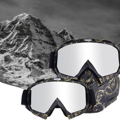 Ski Goggles Snowmobile Face Mask with Sun Glasses for Outdoor Sport