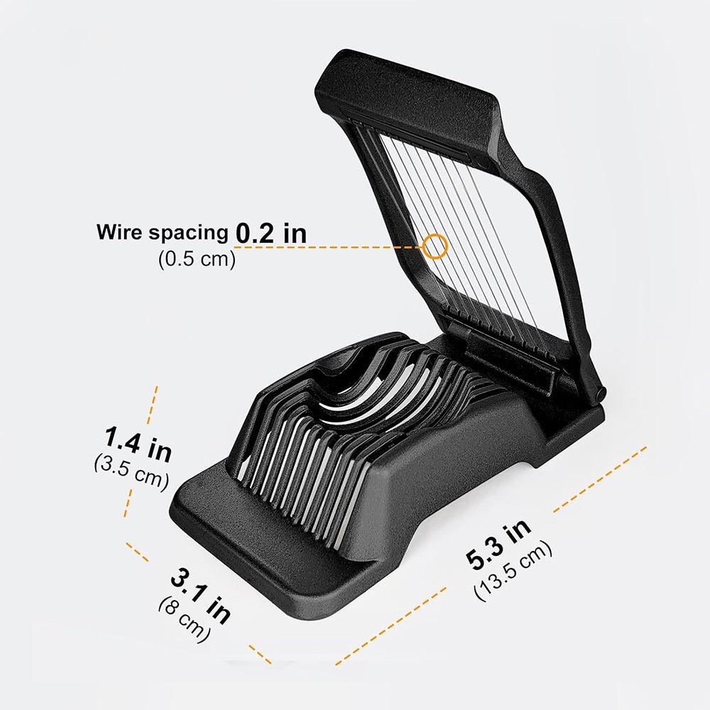 Aluminum Alloy Egg Slicer for Hard Boiled Eggs Strawberry Slicer for Sandwiches-Black