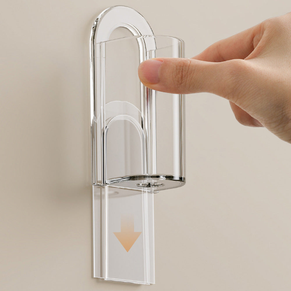 2Pcs Clear Wall-Mounted No-Drill Electric Toothbrush Holders