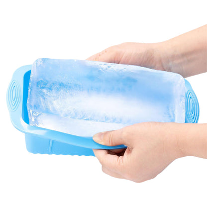 2Pcs Large Silicone Ice Block Mold Reusable Ice Grid Cube Mold for Ice Bath