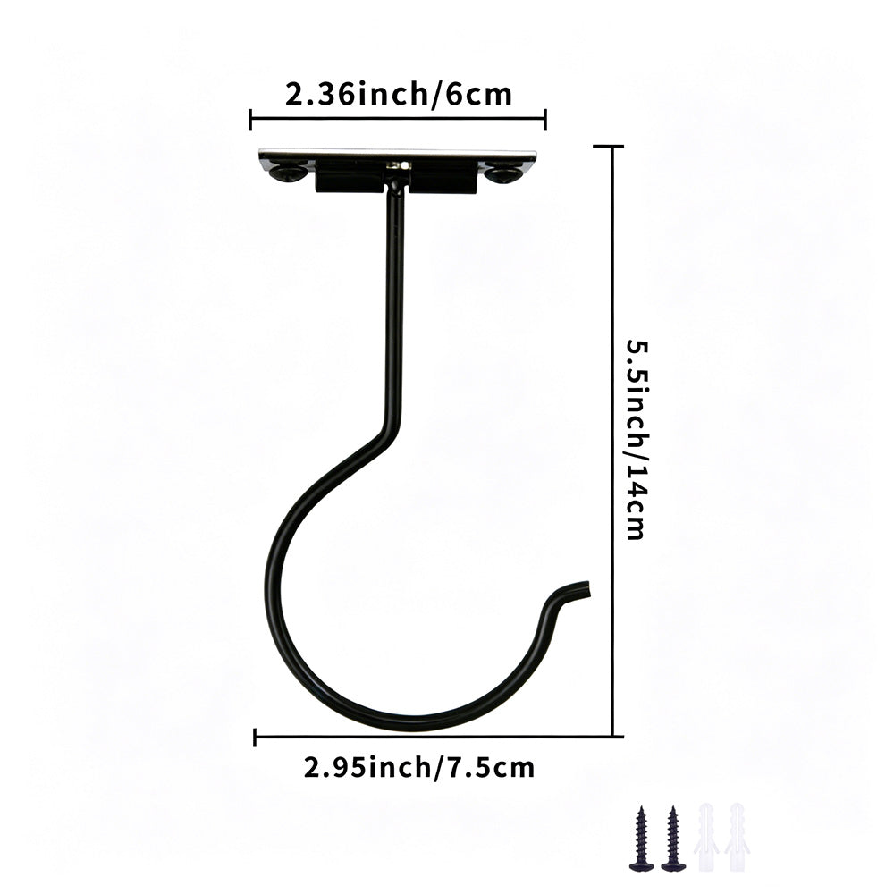 Self Adhesive Foldable Banana Hook for Under Cabinet Metal Holder for Kitchen-Black
