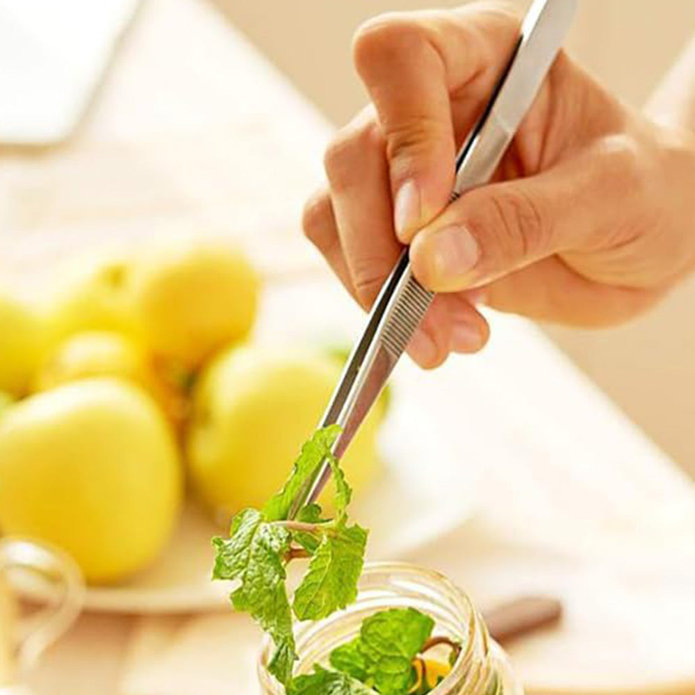 4Pcs BBQ Cooking Tweezer Tongs Stainless Steel Kitchen Tweezer Set