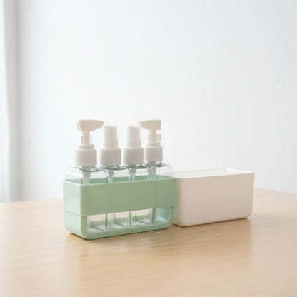 Portable 4-in-1 Travel Bottle Set for Toiletries-Green