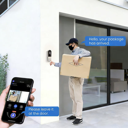 Smart Video Doorbell Camera Wireless Outdoor Doorbell Camera-White