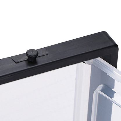 4Pcs Stackable Shoe Storage Boxes with Magnetic Door Clear Plastic Sneaker Organizer Black