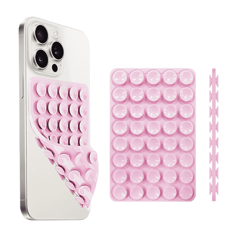 5 Pack Double Sided Silicone Phone Suction Pad 80 Stickers Grip for Car Desk Holder-Pink