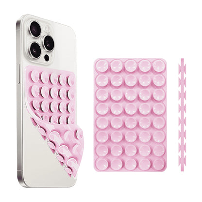 5 Pack Double Sided Silicone Phone Suction Pad 80 Stickers Grip for Car Desk Holder-Pink