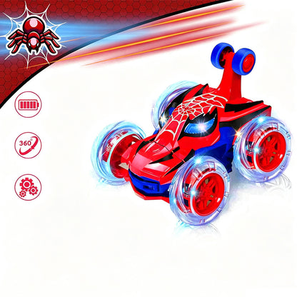 360 Degree Stunt RC Car with Lights Music Rollover Car - Red