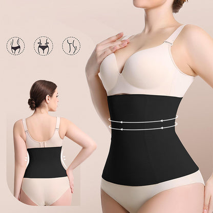 Postpartum Waist Trainer Breathable Postpartum Belly Band - Black