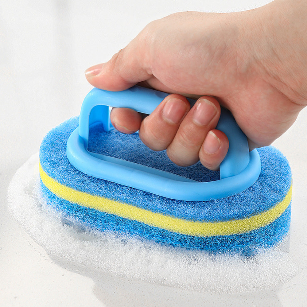 5 Piece Multi Layer Sponge Cleaning Brush Set for Kitchen Bathroom - Blue