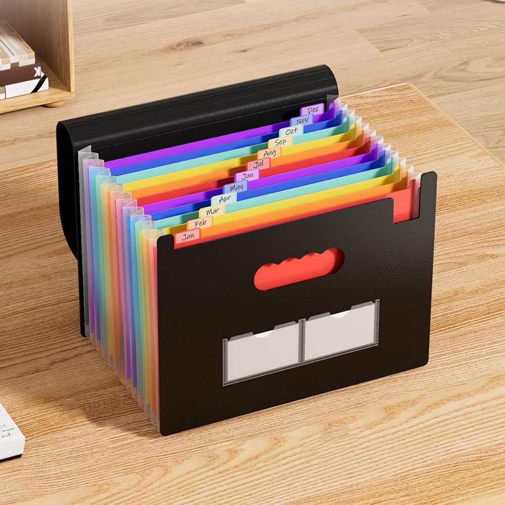 13 Pockets Accordion File Organizer Expanding File Folder Large Capacity Document Storage