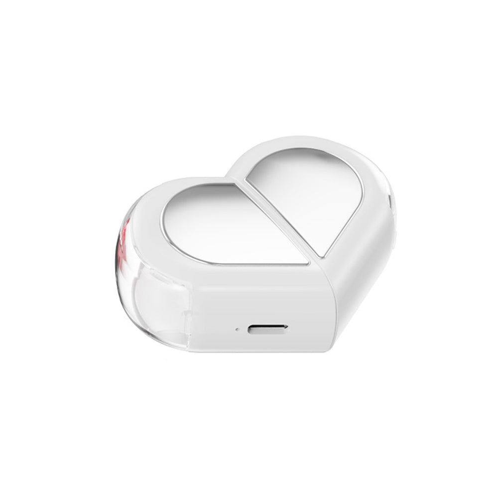 Wireless Bluetooth Earphones with Heart-Shaped Case White