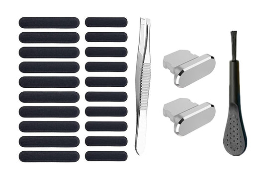 Phone Speaker Dustproof Stickers Protector Kit for iPhone-Silver