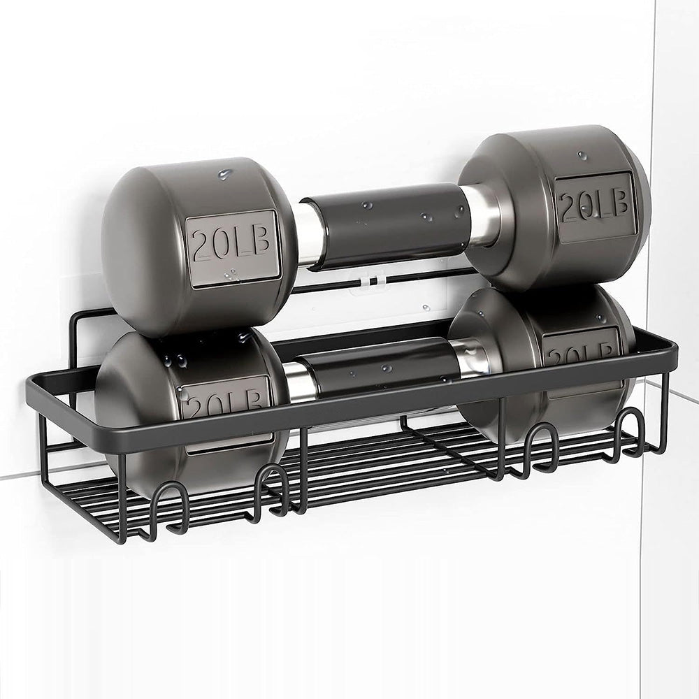 5Pcs Shower Caddy Adhesive Bathroom Wall Organizer Rack-Black