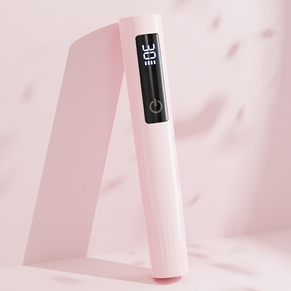 Handheld UV Light for Gel Nails with Stand Mini Portable Cordless Nail Lamp with LCD Display Pink