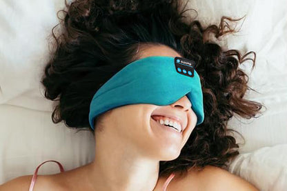 Bluetooth Sleep Mask with Headphones Music Eye Mask for Sleeping Travel Meditation -Green