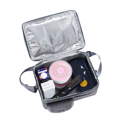Insulated Lunch Bag Lunch Tote Lunch Box Baby Milk Carrying Bag for Work Picnic Hiking Gray