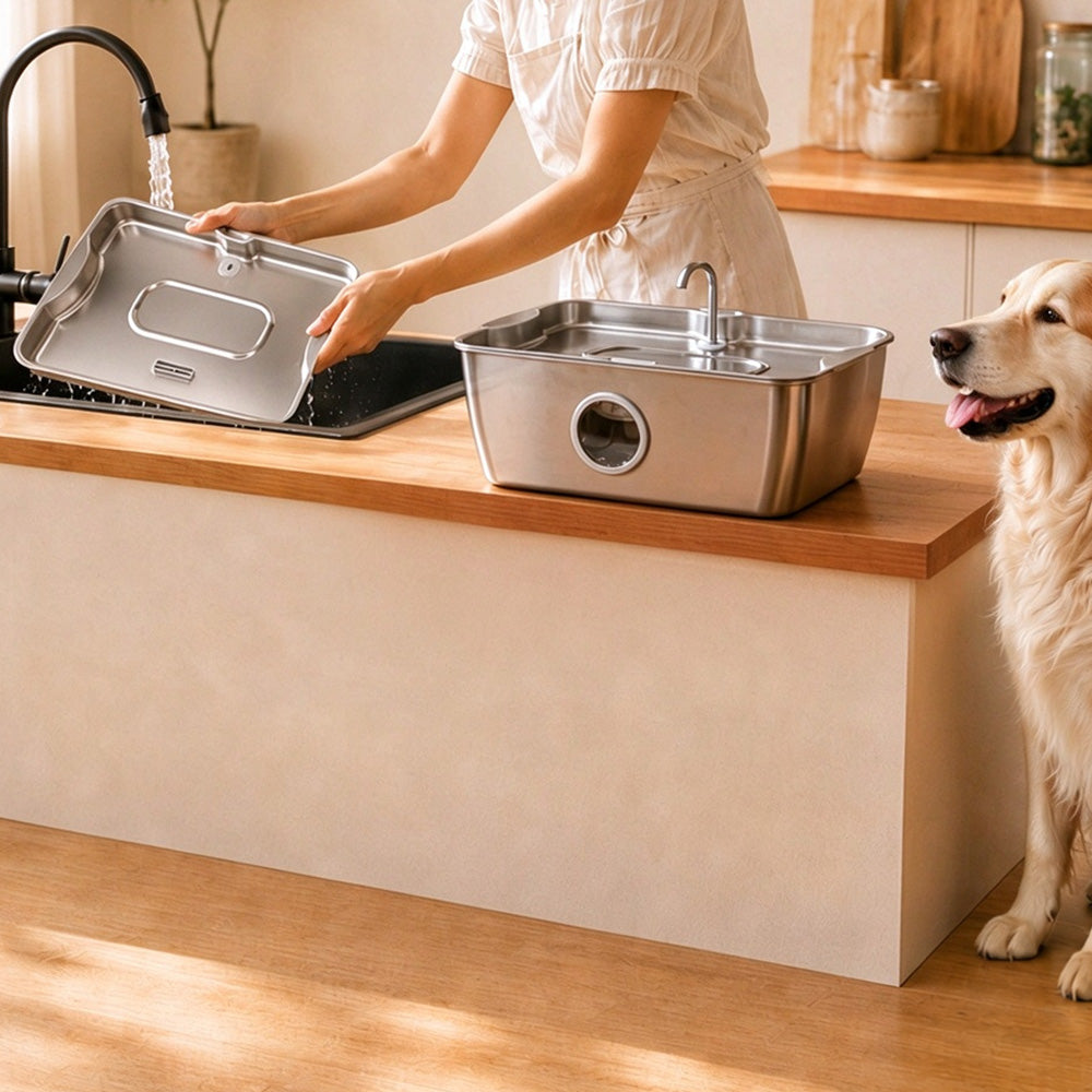 12L Stainless Steel Pet Water Fountain for Large Dogs Multi Pet