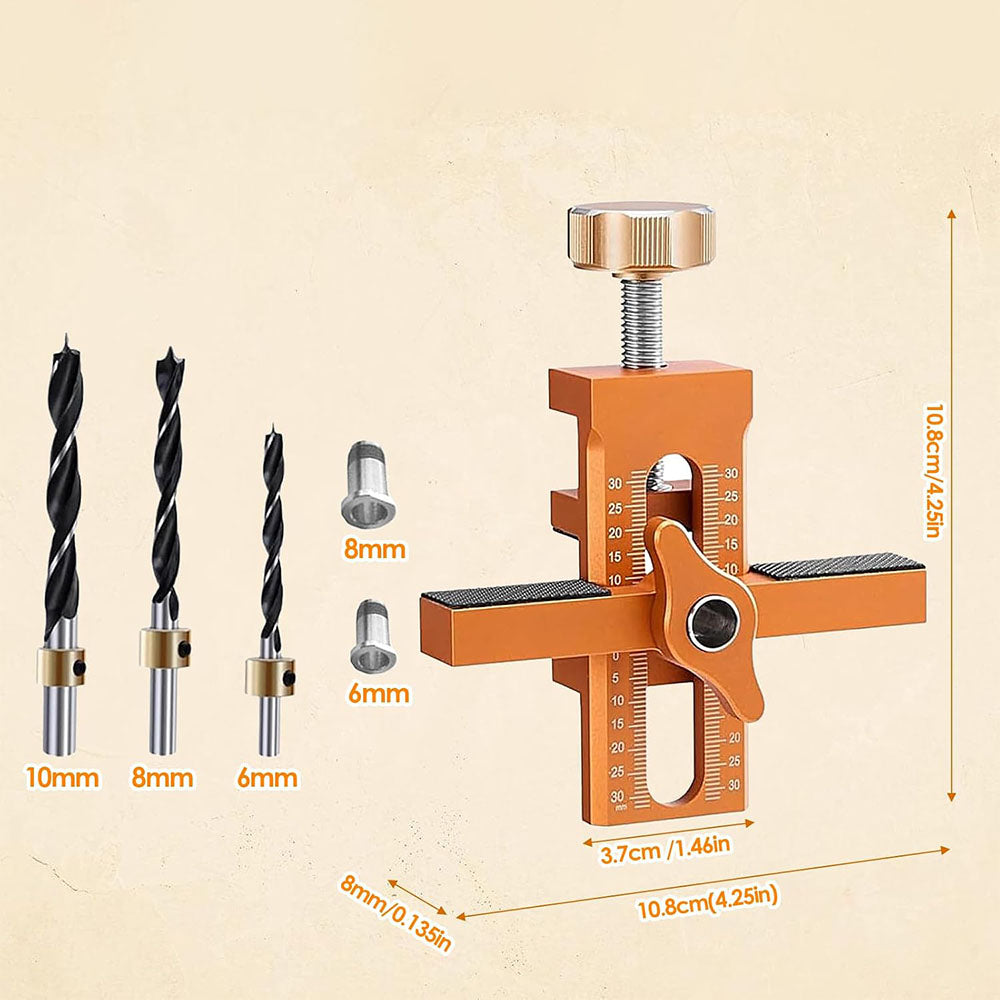 Cabinet Door Mounting Alignment Tool with Measurement Scale - Orange