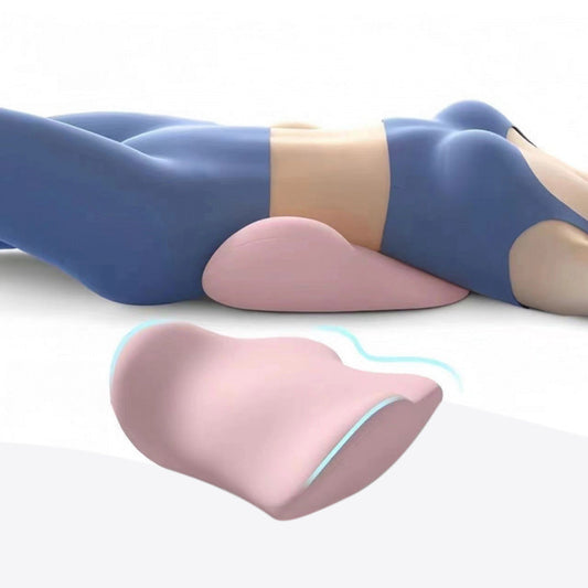Lumbar Support Sleeping Pillow Memory Foam Cushion Waist Support for Side and Back Sleepers Pink
