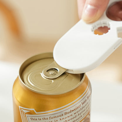 2 Piece 5-in-1 Bottle Jar Can Opener with Easy Attached Storage - White