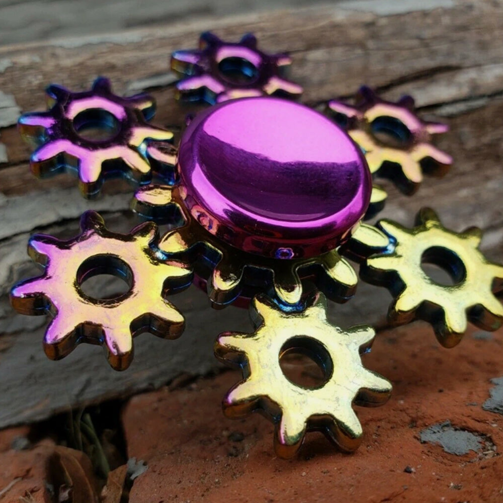 3PCS Rainbow Alloy Fidget Spinner Tri-Wing Hand Spinner Toy